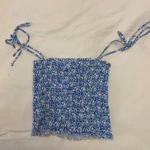 Cute little blue and white halter/tube top